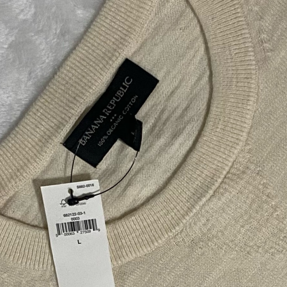 Banana Republic Factory Men's 100% Organic Cotton Crewneck Sweater - Large